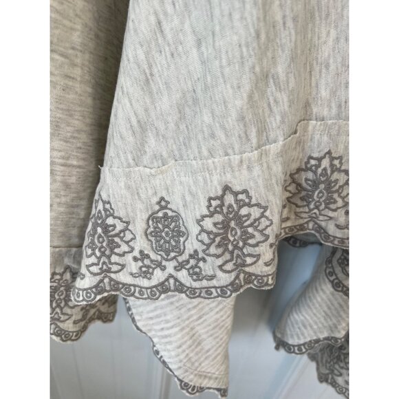 Stetson Hooded Open Front Cardigan Women XL Striped Floral Embroidered Boho NEW - Picture 3 of 8